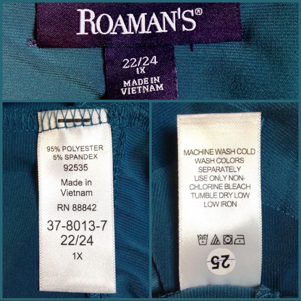 Turquoise High-Low Ruffle Tunic by Roaman's - Picture 4 of 5